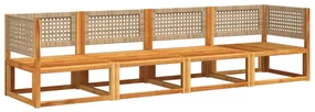 Set divani da giardino 4pz con cuscini legno massello di acacia