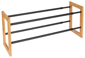 Scarpiera telescopica in metallo in colore nero-naturale Ecori - Wenko