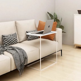 Tavolino da salotto bianco 55x35x66 cm in legno multistrato