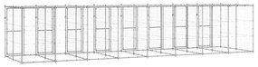 Gabbia per cani da esterno in acciaio zincato con tetto 19,36m²