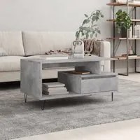 Tavolino Salotto Grigio Cemento 90x49x45 cm Legno Multistrato 831024