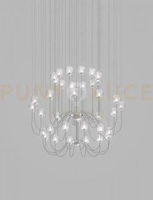 Puppet sospensione 36p cristallo trasparente cromo lucido 36 luci a...