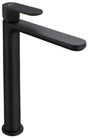 Rubinetto per lavabo getto laminare cristallino Plano nero opaco HUBER H 24.6 cm