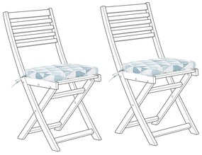 Set di 2 cuscini con Triangoli Blu e Bianchi per la sedia da giardino FIJI  Beliani