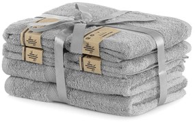 Set di asciugamani per viso e corpo tipo terry grigi in misto bambù 6 pz Bamby – DecoKing