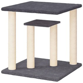 Pali tiragraffi per gatti con piattaforme grigio scuro 50 cm