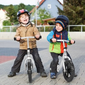 Costway Bici equilibrio di alluminio per bambini 2-7 anni con sedile regolabili, Bici a spinta con ruote in EVA Nero