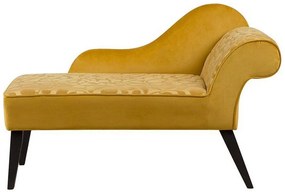 Chaise longue velluto giallo fantasia lato destro BIARRITZ Beliani