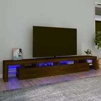 Mobile Porta TV con Luci LED Rovere Marrone 260x36,5x40 cm 3152825