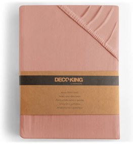 Lenzuolo con angoli color pesca in jersey 240x220 cm Amber – Restilo