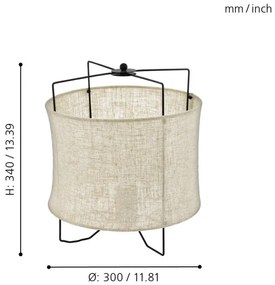Eglo 79645 - Lampada da tavolo BRIDEKIRK 1xE27/40W/230V beige