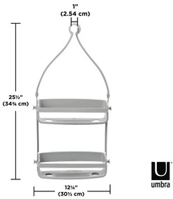Mensola in plastica grigia appesa per il bagno Flex - Umbra