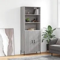 Credenza Grigio Sonoma 69,5x34x180 cm in Legno Multistrato 3189267