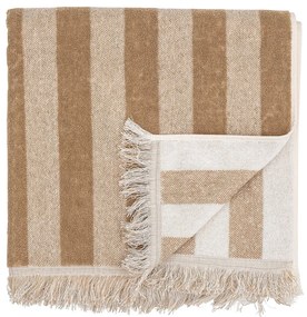 Asciugamano in cotone marrone e beige 50x100 cm Elaia - Bloomingville