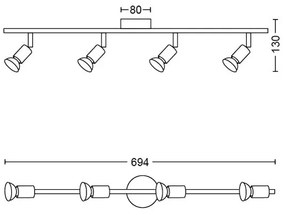 Philips - Faretto LIMBALI 4xGU10/50W/230V nero