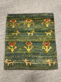 Gabbeh Tappeto persiano 40 x 40 Verde (Iran) Annodato A Mano