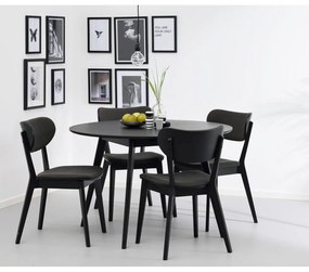 Sedia da pranzo in rovere nero con seduta grigio scuro Cato - Rowico