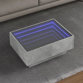 Tavolino Salotto Con Led Grigio Cemento 70x50x30 Cm Multistrato /