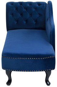 Chaise longue sinistra in velluto blu NIMES Beliani