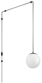 Lampadario A Sospensione Minimal Rondo 3 Acciaio Nero Vetro 1 Luce E27