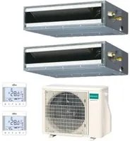 Climatizzatore Condizionatore General Fujitsu Dual Split Inverter Canalizzato Canalizzabile serie KL 9+9 con AOHG18KBTA2 R-32 Wi-Fi Optional 9000+9000 Comandi UTY-RCRGZ1 Inclusi