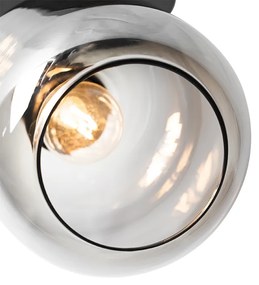 Faretto da soffitto di design nero con oro e vetro fumé - Zuzanna