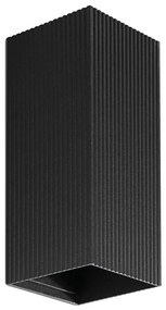 FARO 40566 - Applique SOLE 2xGU10/8W/230V nero ondulato quadrato