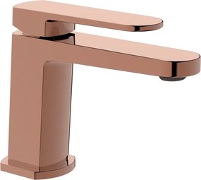 Rubinetto per lavabo a canna bassa getto laminare cristallino Zefir rame ramato AQUASANIT