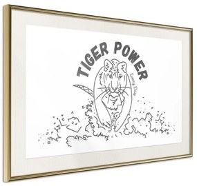 Poster  Inner Tiger  Cornice Quadri Cornice d'oro con passe-partout, Larghezza x Altezza Home decor 30x20