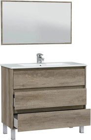 Mobile Bagno Dakota 100x45x86h con 3 Cassetti in Rovere Alaska