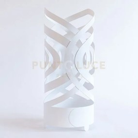 Porta ombrelli ricercato optical bianco in ferro diametro23cmx54cmh