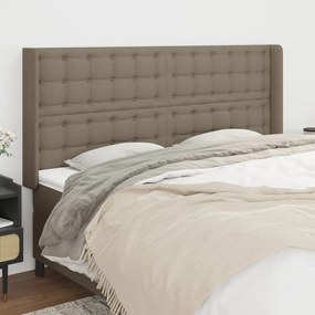 Testiera Ad Orecchio Tortora 183x16x118/128 Cm İn Tessuto /