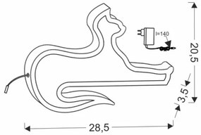 Lampada da tavolo LED per bambini CAT LED/13W/230V nera