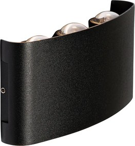 Lampada da parete per esterni nera con LED 6 luci IP54 - Silly