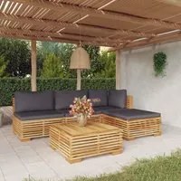 Set Divani da Giardino 5 pz con Cuscini Legno Massello di Teak 3100856