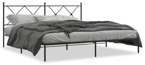 Giroletto Con Testiera İn Metallo Nero 180x200 Cm /