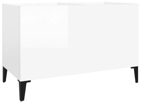 Mobile porta dischi bianco lucido 74,5x38x48 legno multistrato