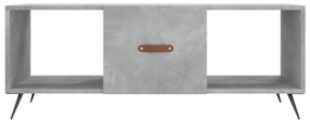 Tavolino salotto grigio cemento 102x50x40 cm legno multistrato