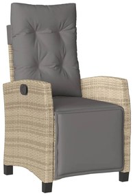 Set pranzo da giardino 9 pz con cuscini beige misto polyrattan