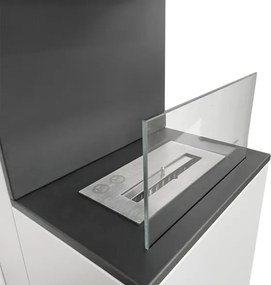 Camino a bioetanolo da terra Oslo in acciao bianco L38xP38xH100 cm