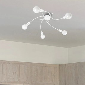 Plafoniera moderno Stella Ø 70 cm bianco IP20, 5XE27