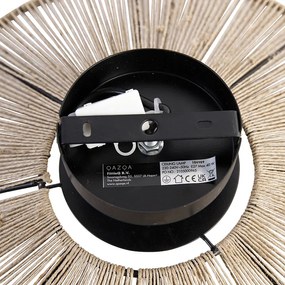 Plafoniera rustica nera con corda - Sacha