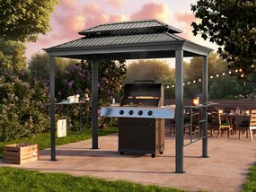 TOOLPORT Gazebo per barbecue 2,75x1,8m, Hardtop - (300218)