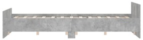 Giroletto con testiera e pediera grigio cemento 140x200 cm