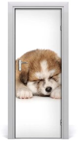 Sticker porta Cucciolo di Akita 75x205 cm
