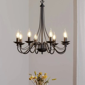 ALDEX Lampadario Rosa, nero, a 8 luci, metallo