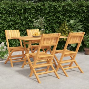 Set Da Pranzo Per Giardino 5 Pz İn Legno Massello Di Teak /