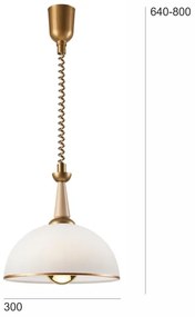 Lampadario a scomparsa CHIARA 1xE27/60W/230V beige/faggio