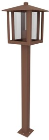 Paletto da Giardino Corten 80cm Acciaio INOX, Base E27 - Serie PILLAR Colore Corten