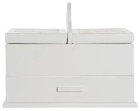 Scatola-Portagioie DKD Home Decor Cristallo Bianco Avorio Legno MDF 30 x 17 x 24 cm